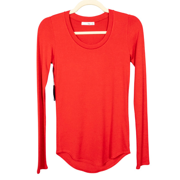 WILFRED Free Red Diapason Long Sleeve Knit Top Scoop Neck Women's Small - Picture 1 of 6